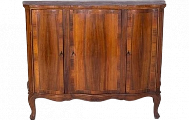 Wooden sideboard with arched legs & four lockable doors, 2000s