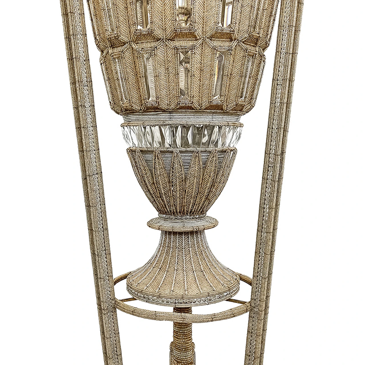 Vase-shaped lamp with Murano glass beads, 1940s 5