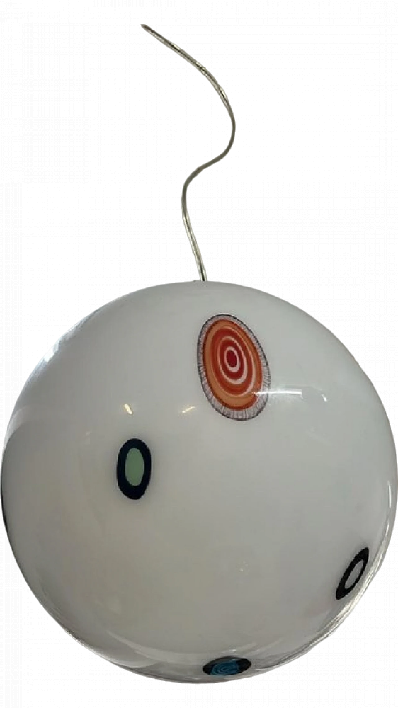 Glass ceiling lamp with multicolored murrine, 1970s 5