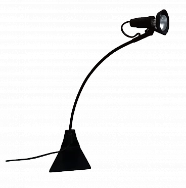 Lampada da tavolo regolabile in metallo laccato nero, anni '90