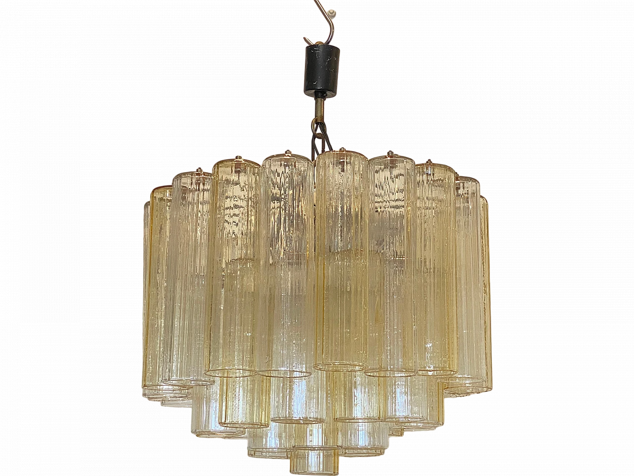 Murano glass and steel chandelier, 1970s 12