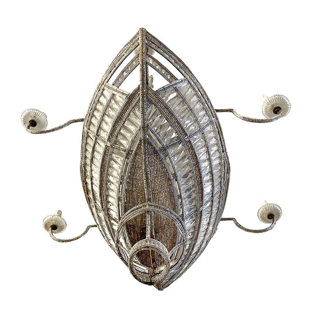 Boat-shaped 10-light chandelier with glass beading 5