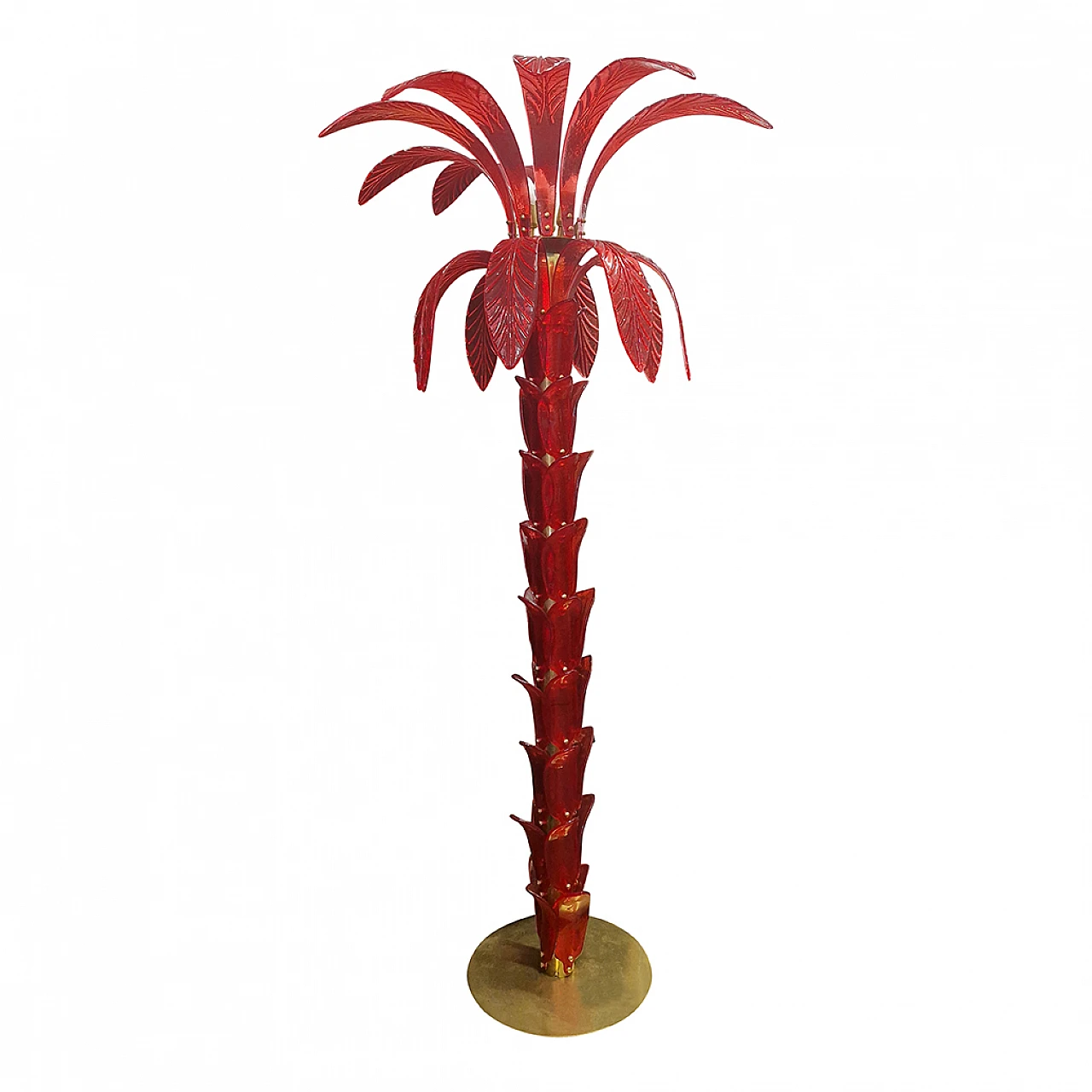 Murano glass floor lamp in the shape of a red palm tree, 1990s 1