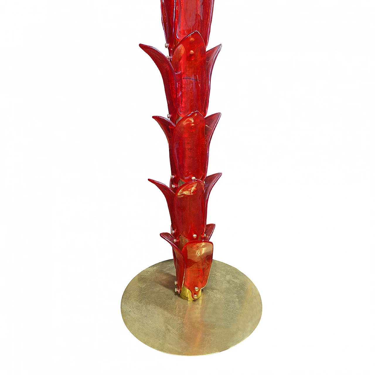 Murano glass floor lamp in the shape of a red palm tree, 1990s 3