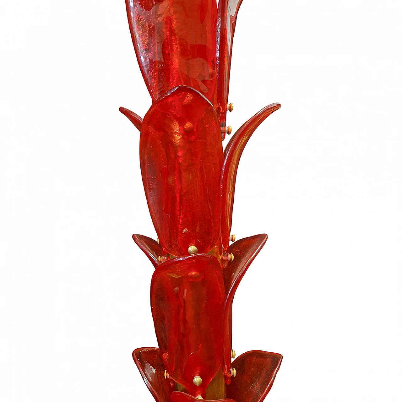 Murano glass floor lamp in the shape of a red palm tree, 1990s 4