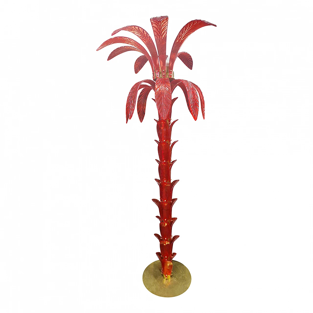 Murano glass floor lamp in the shape of a red palm tree, 1990s 6