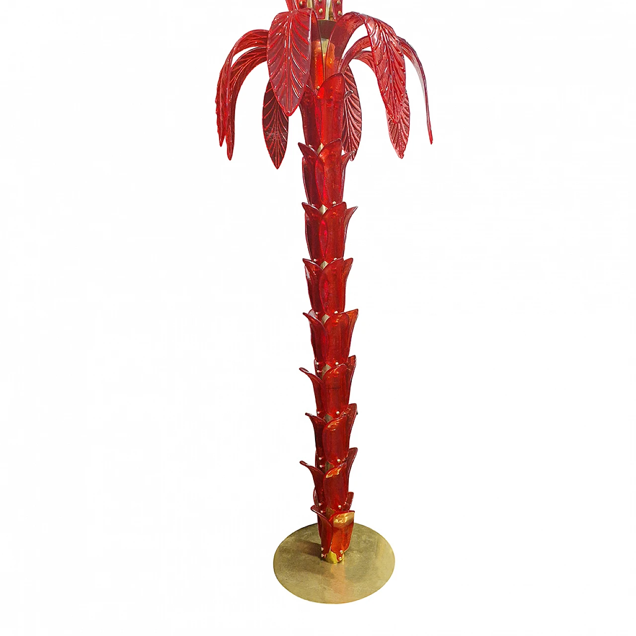 Murano glass floor lamp in the shape of a red palm tree, 1990s 7