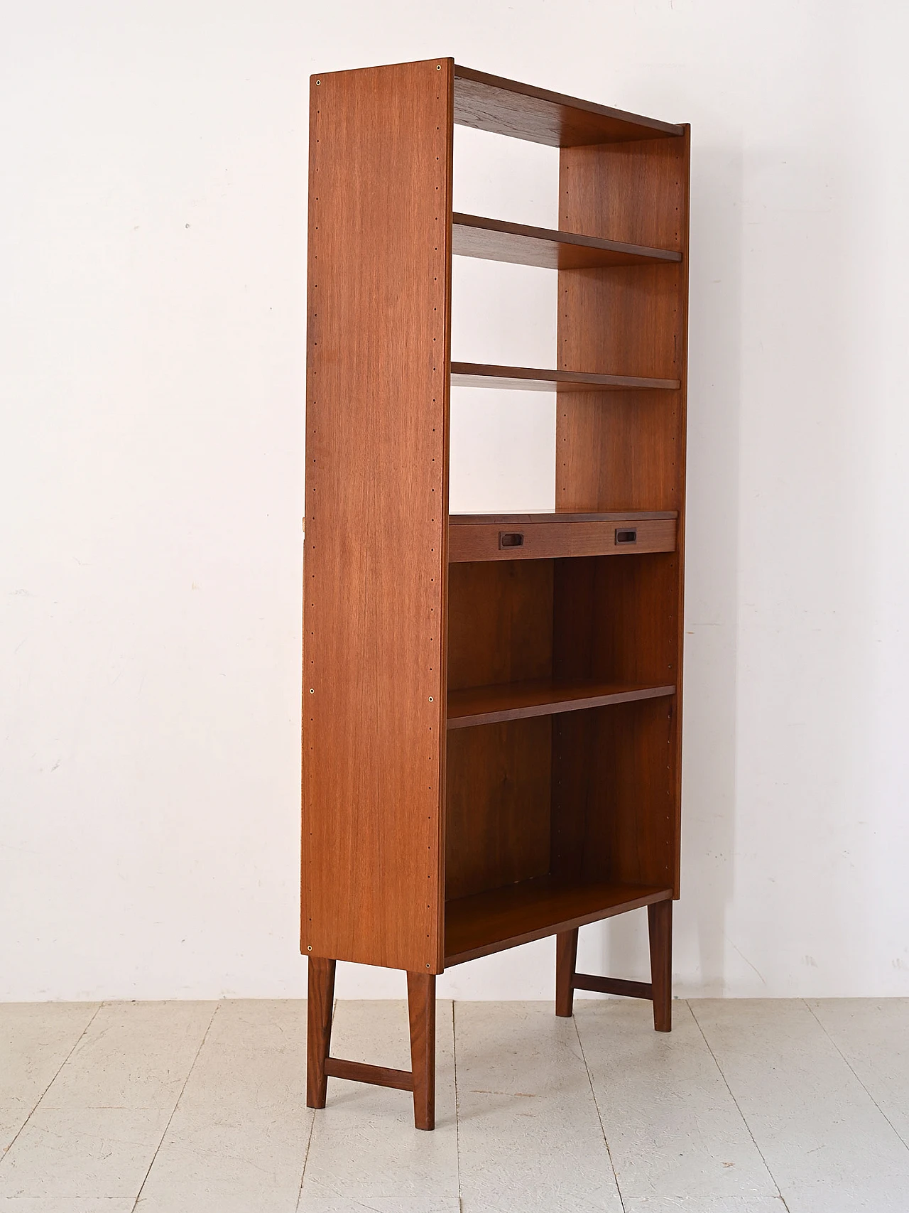 Libreria in teak con cassetti, anni '60 3