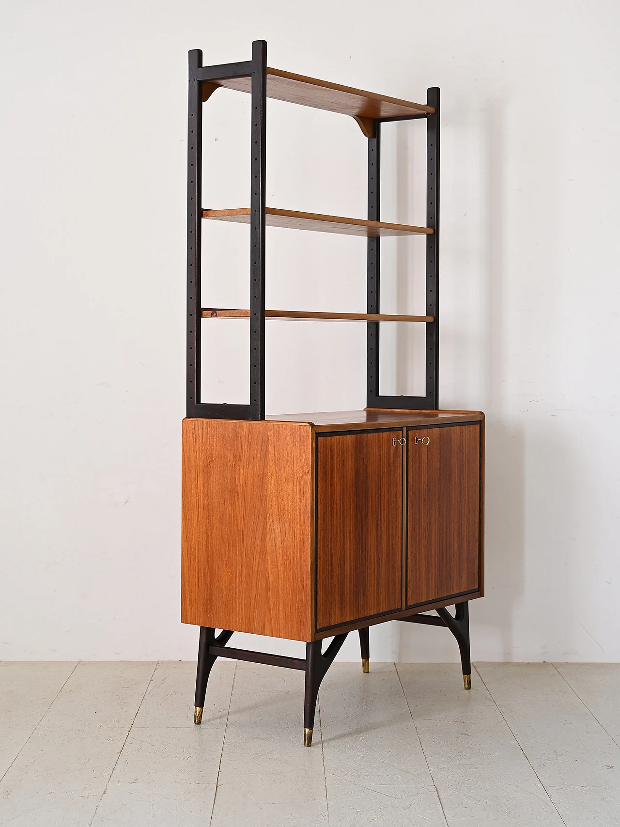 Teak bookcase with oak profiles, 1960s 4