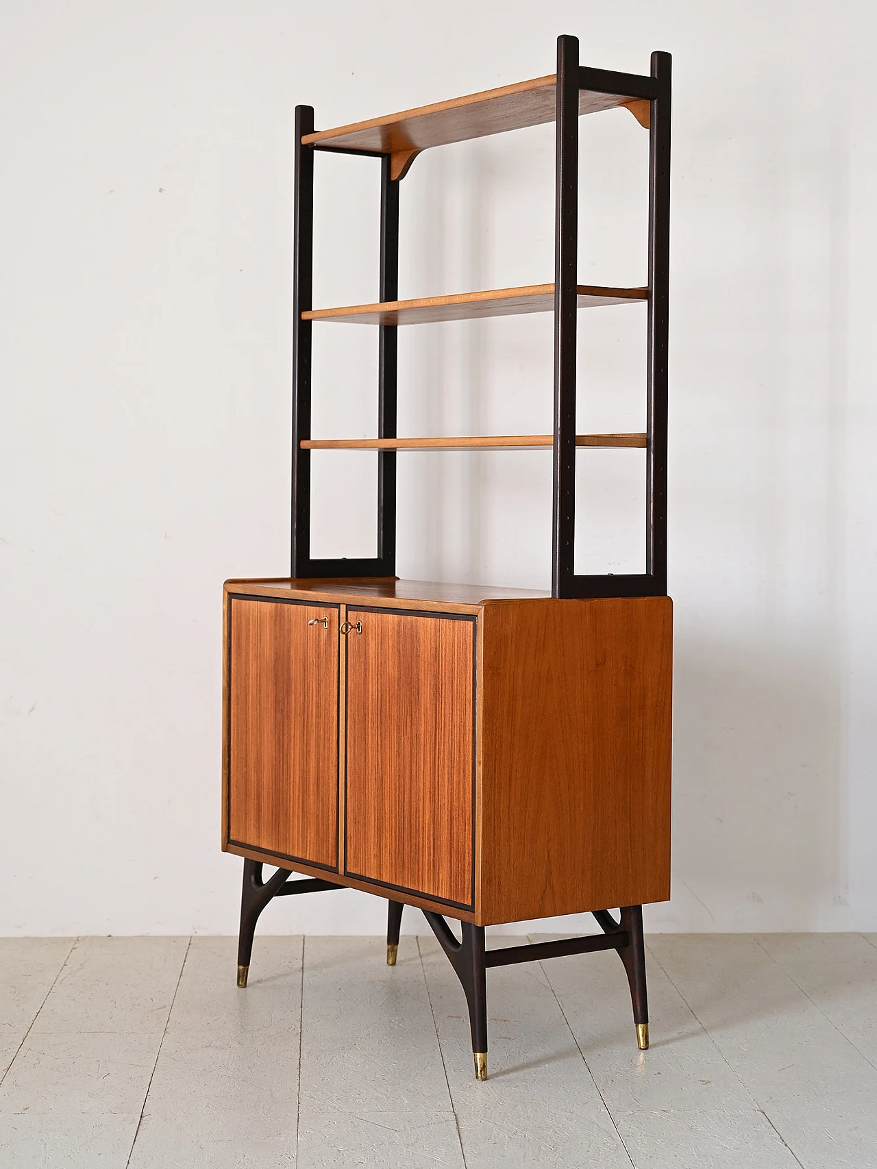 Teak bookcase with oak profiles, 1960s 5