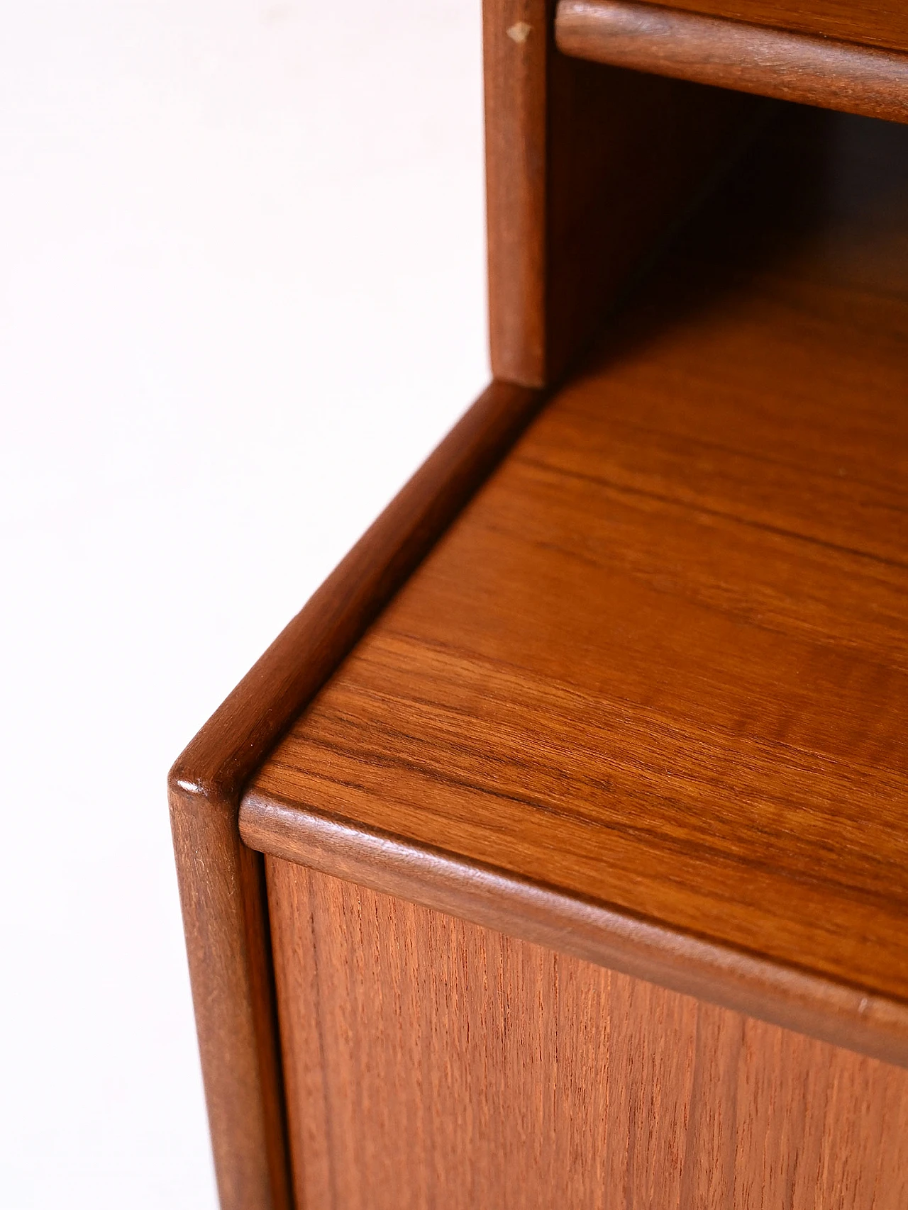 Libreria in teak con credenza ad ante, anni '60 5