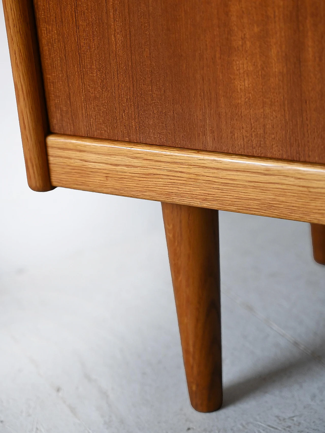 Teak bookcase with writing desk & storage compartment, 1960s 11