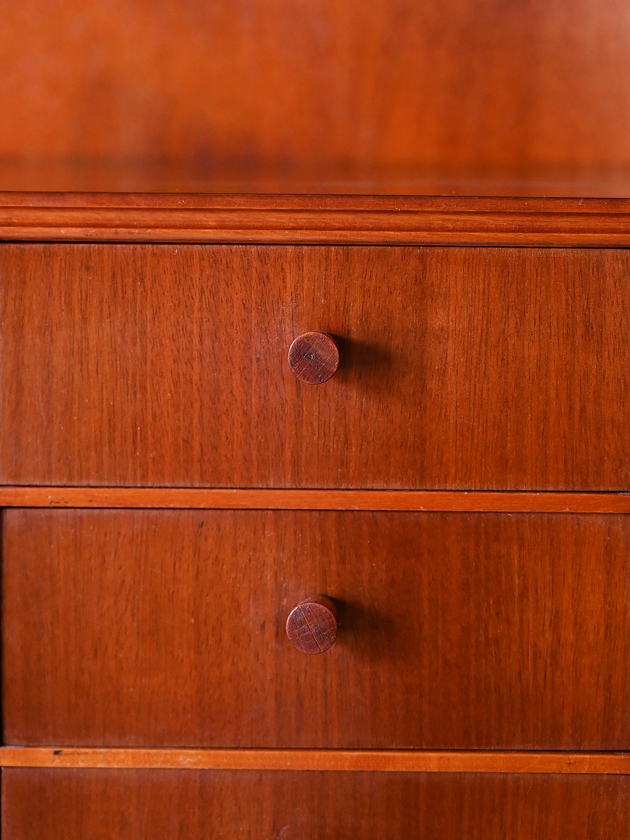 Mahogany bookcase with desk & storage compartment, 1960s 6