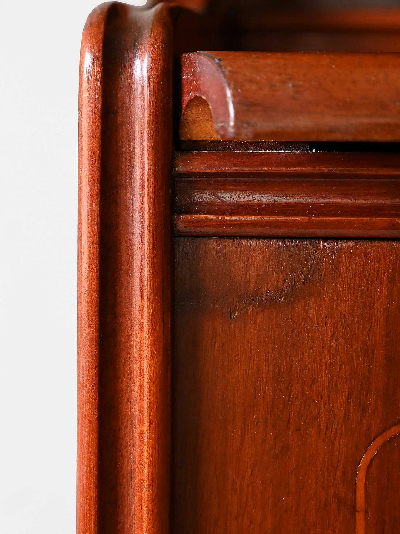 Mahogany bookcase with desk & storage compartment, 1960s 9