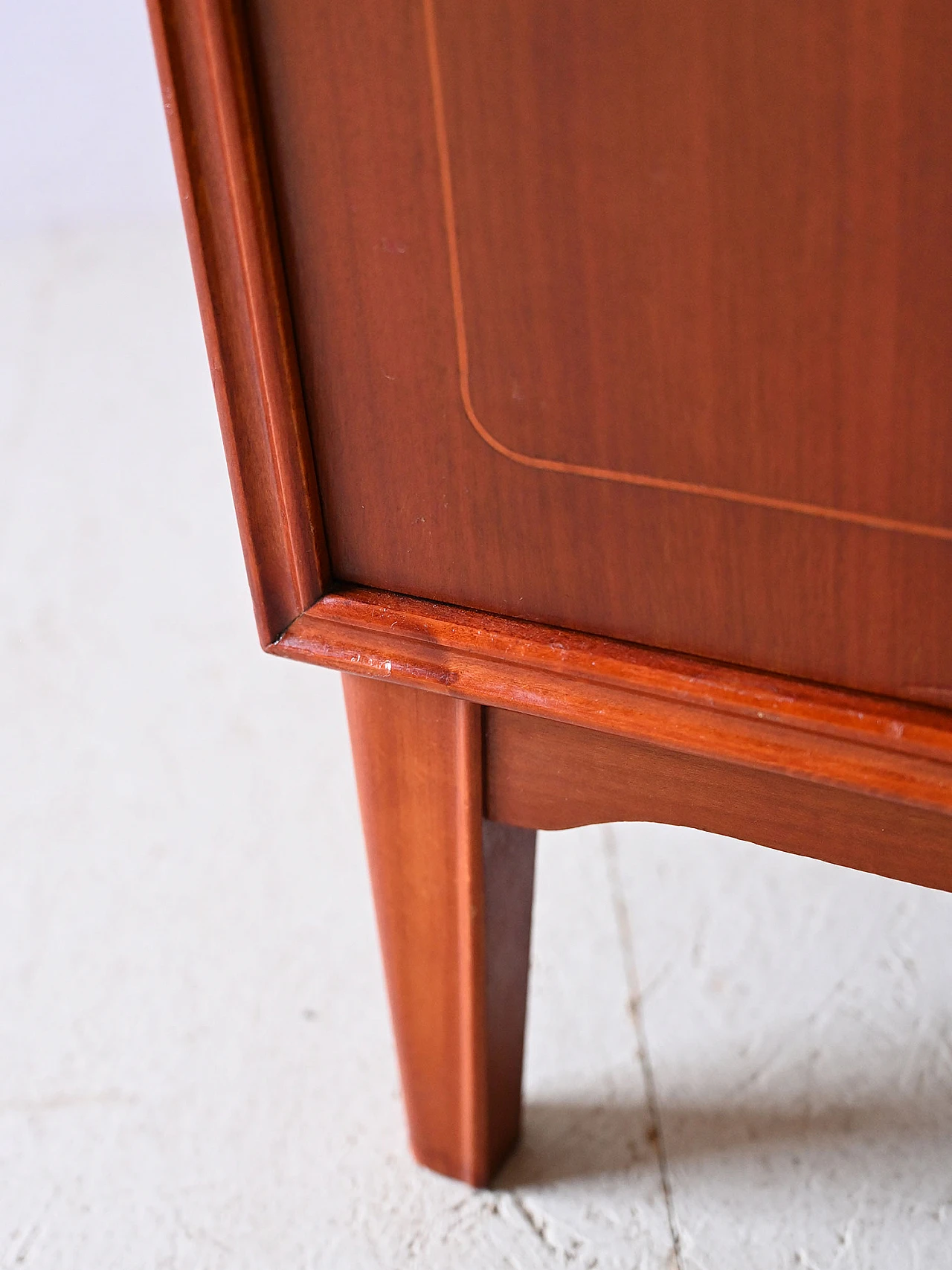 Mahogany bookcase with desk & storage compartment, 1960s 10