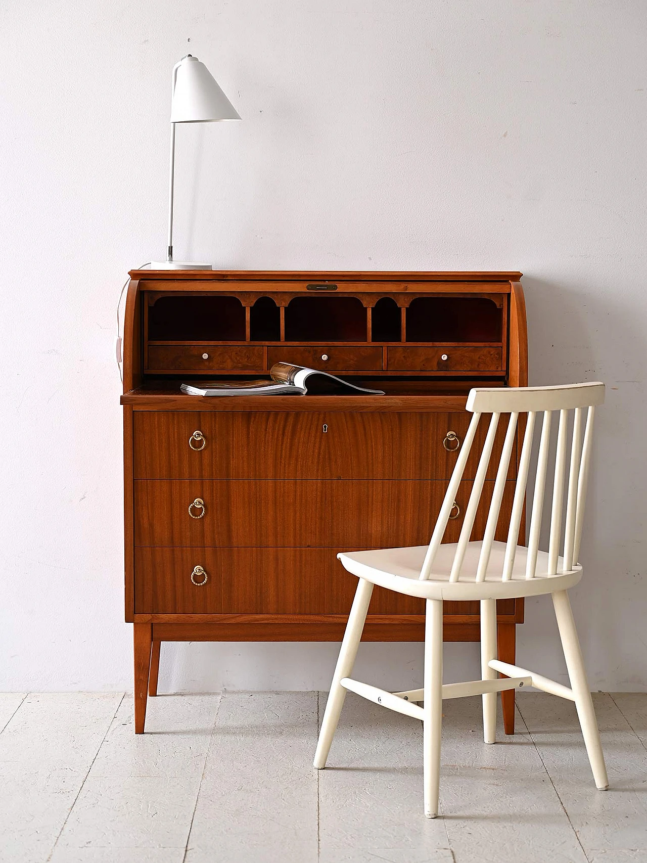 Secretaire in teak, anni '60 1