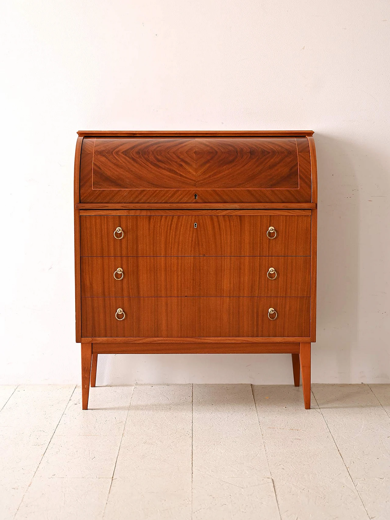 Secretaire in teak, anni '60 3