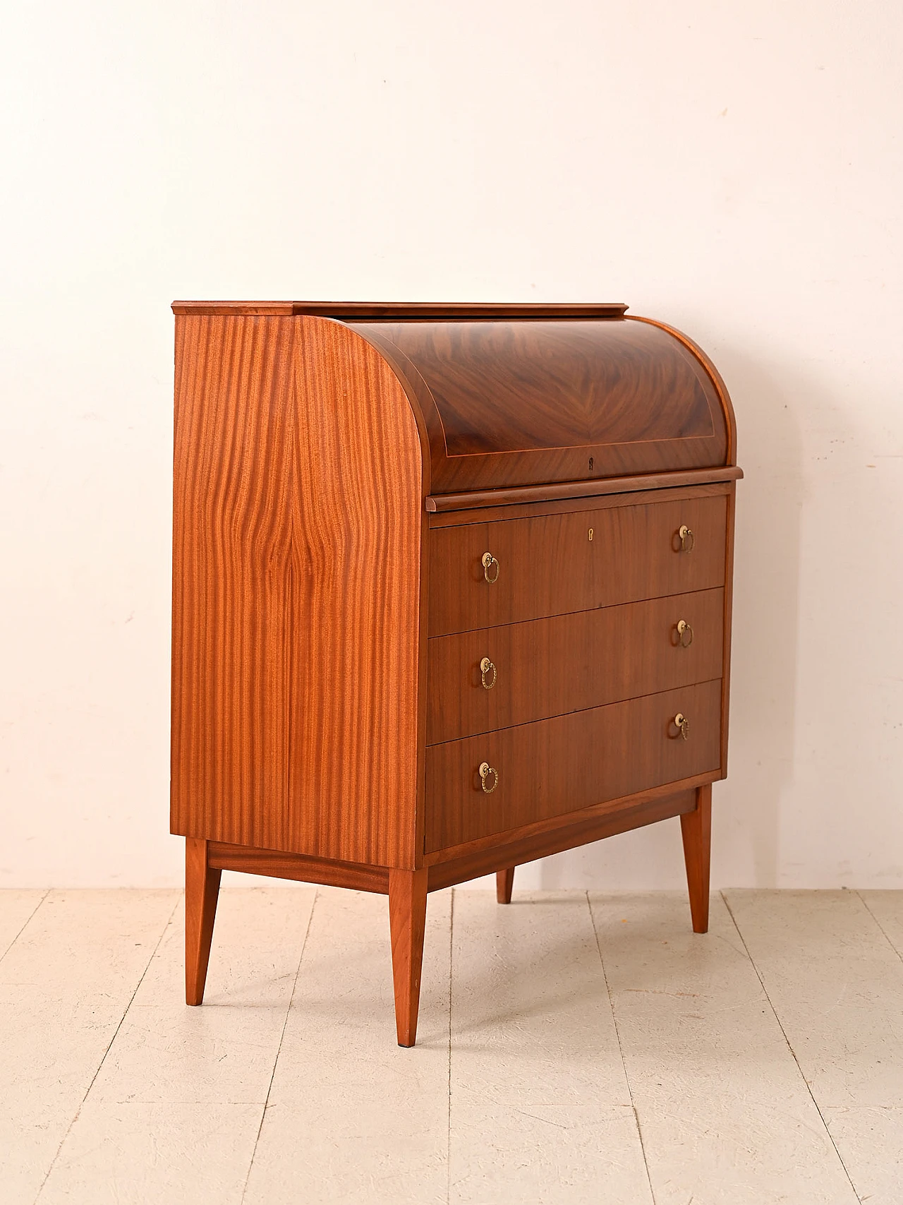 Secretaire in teak, anni '60 4