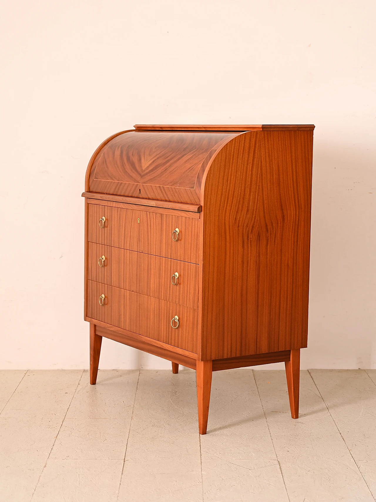 Secretaire in teak, anni '60 5