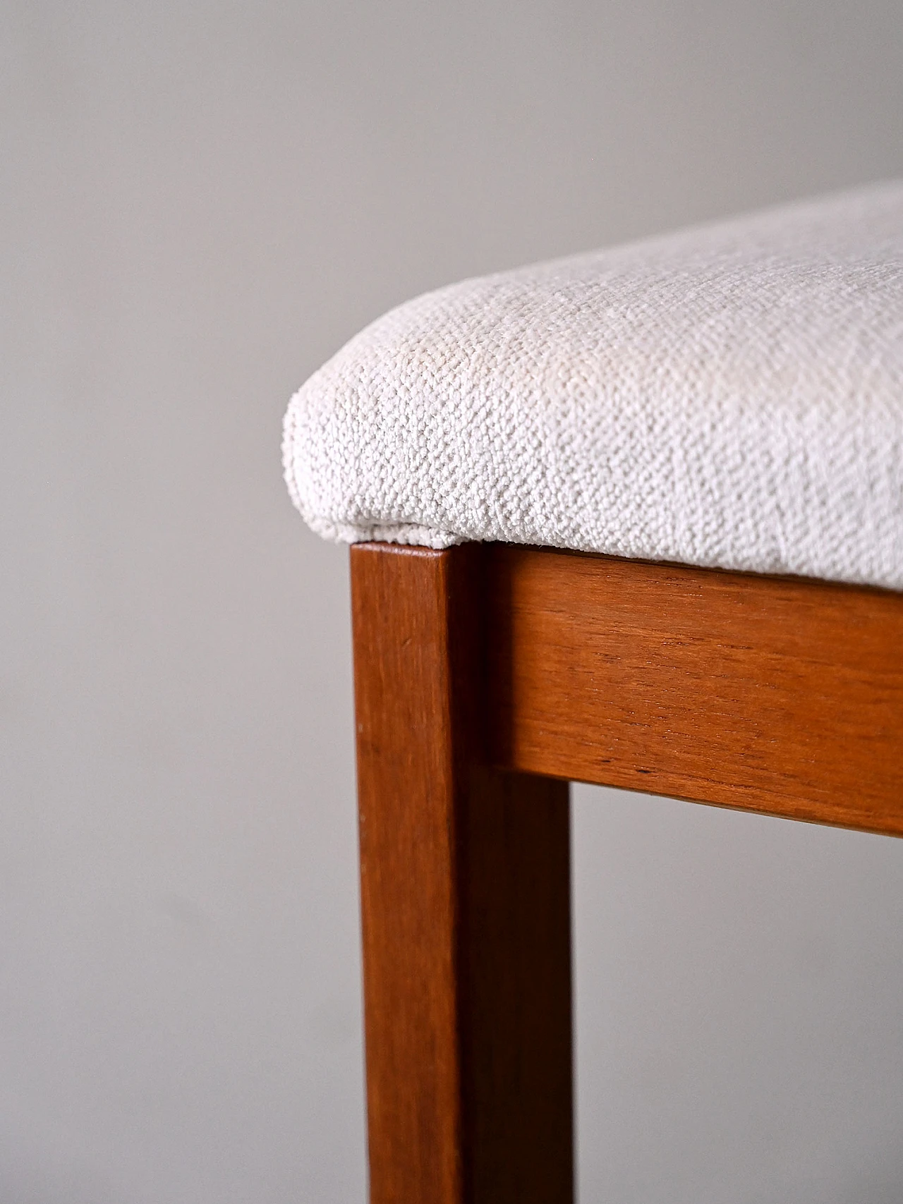 Wooden bench with upholstered seat, 1960s 7