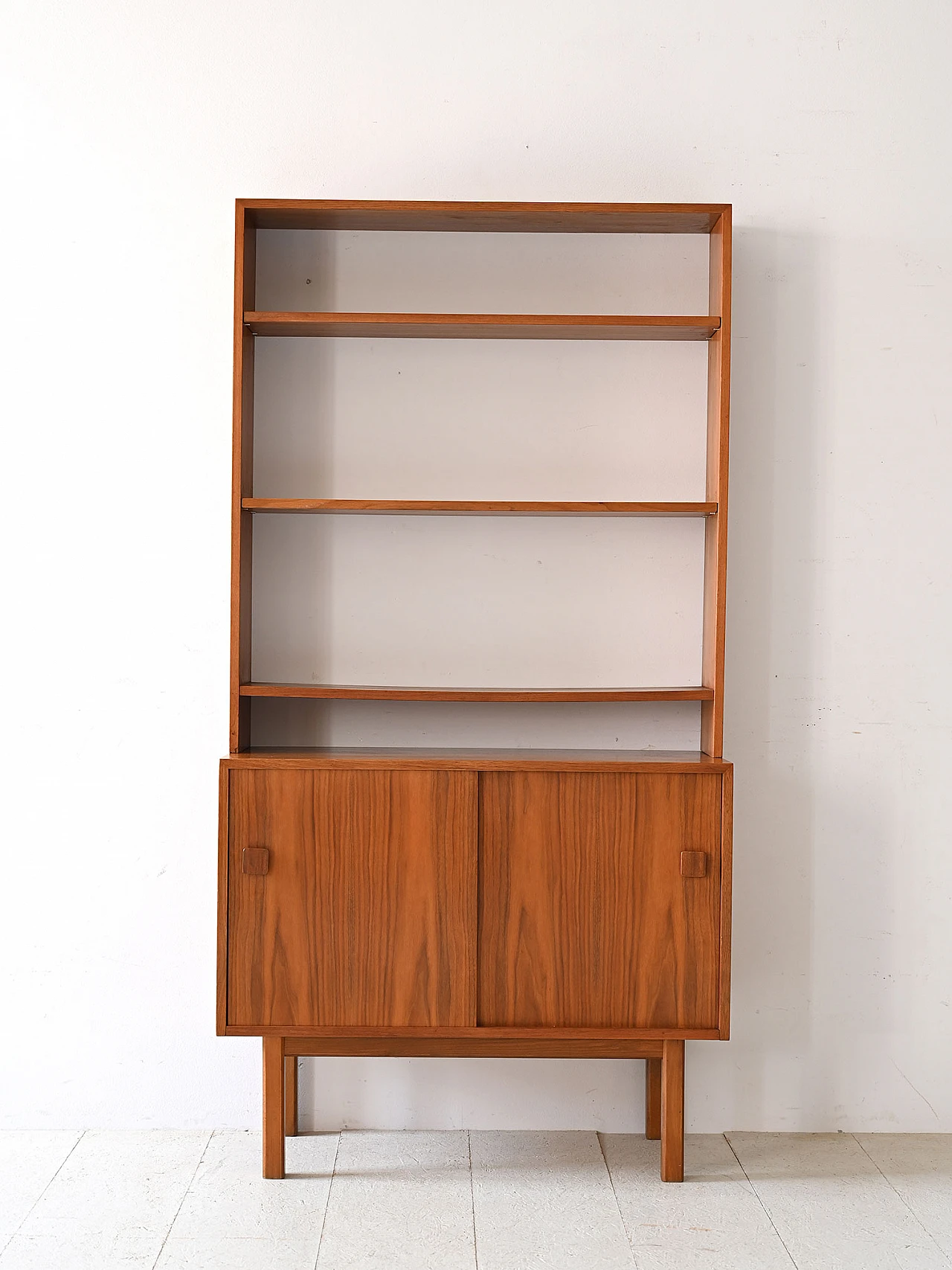 Scandinavian teak bookcase with doors, 1960s 2