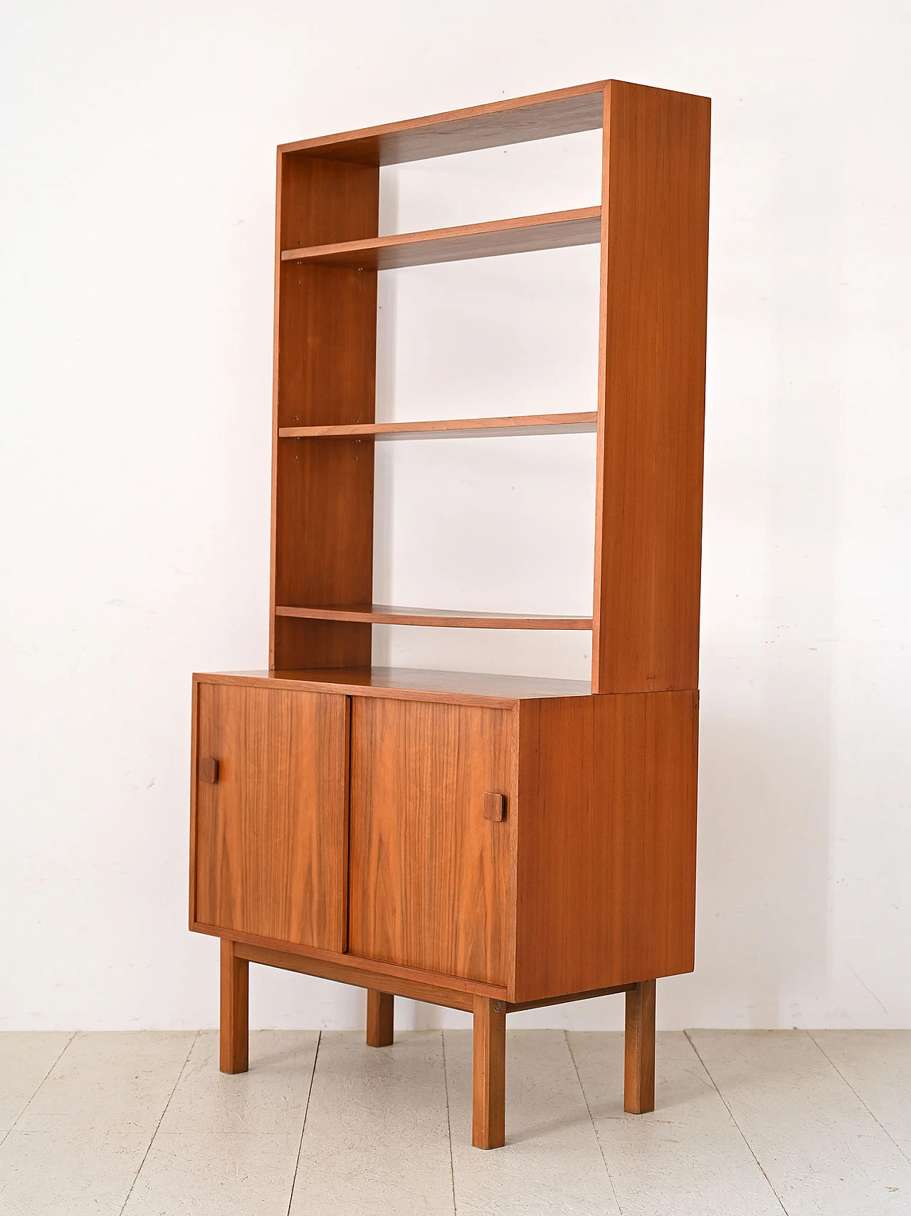 Scandinavian teak bookcase with doors, 1960s 6