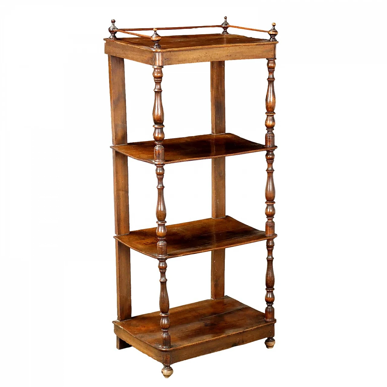 Étagère Louis Philippe in walnut with 4 shelves, 19th century 1