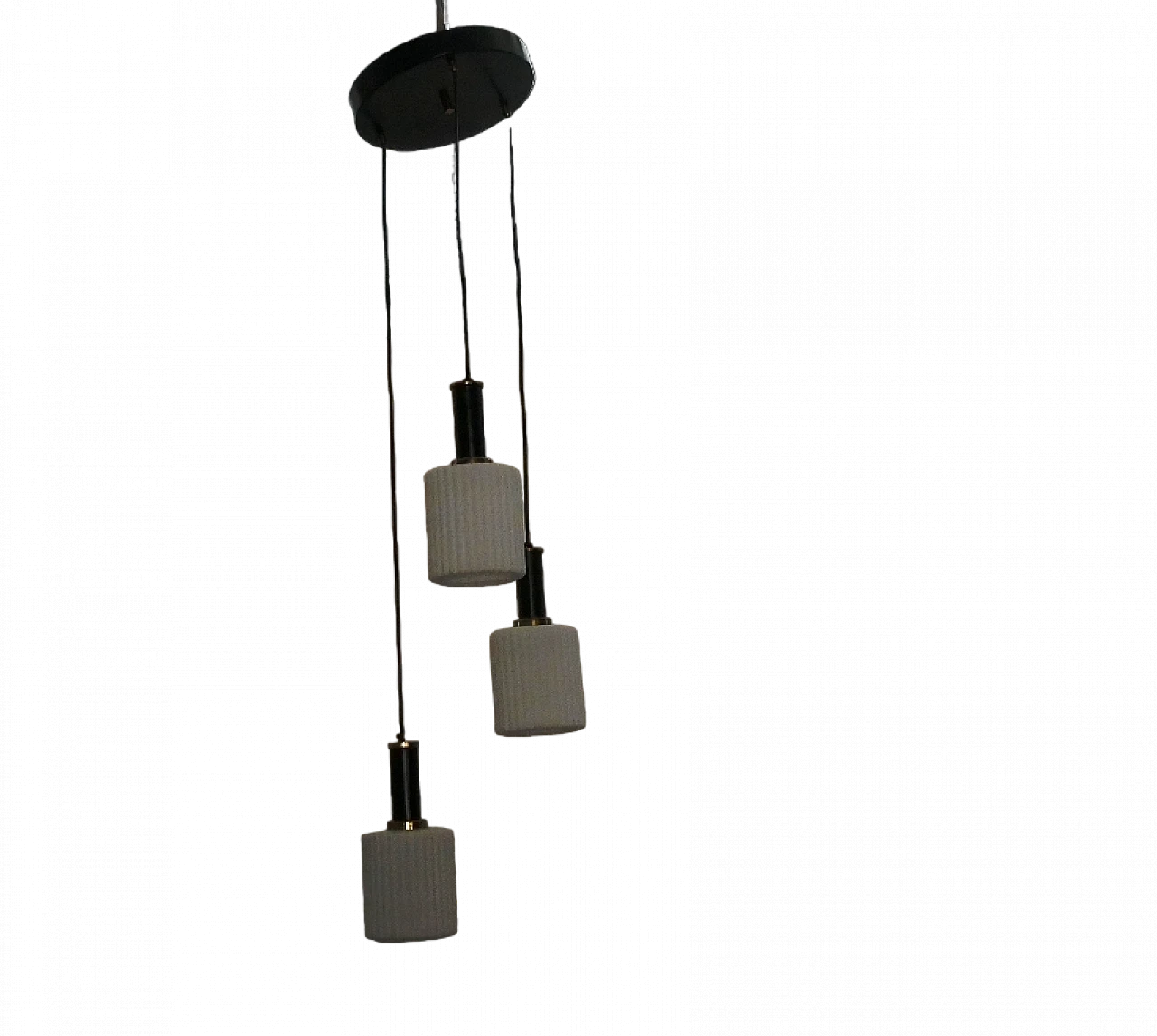 Three-light pendant chandelier, 1970s 13