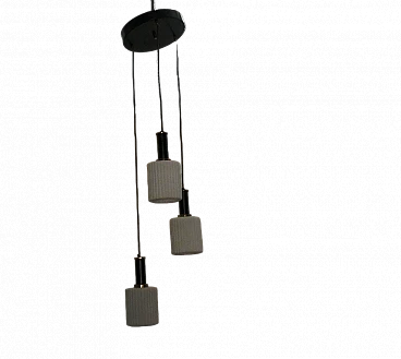 Three-light pendant chandelier, 1970s