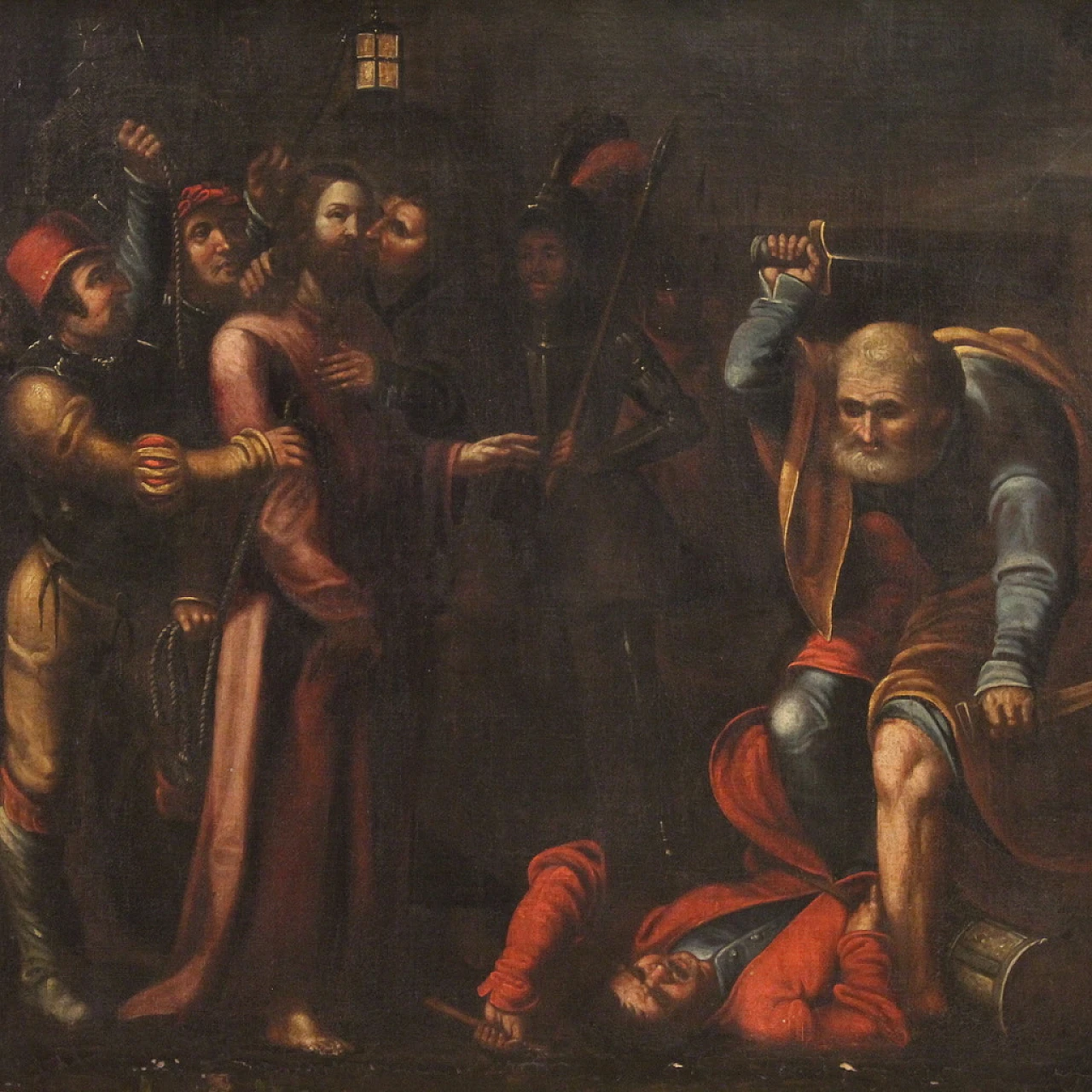 Capture of Christ, oil painting on canvas, second half of 17th century 2