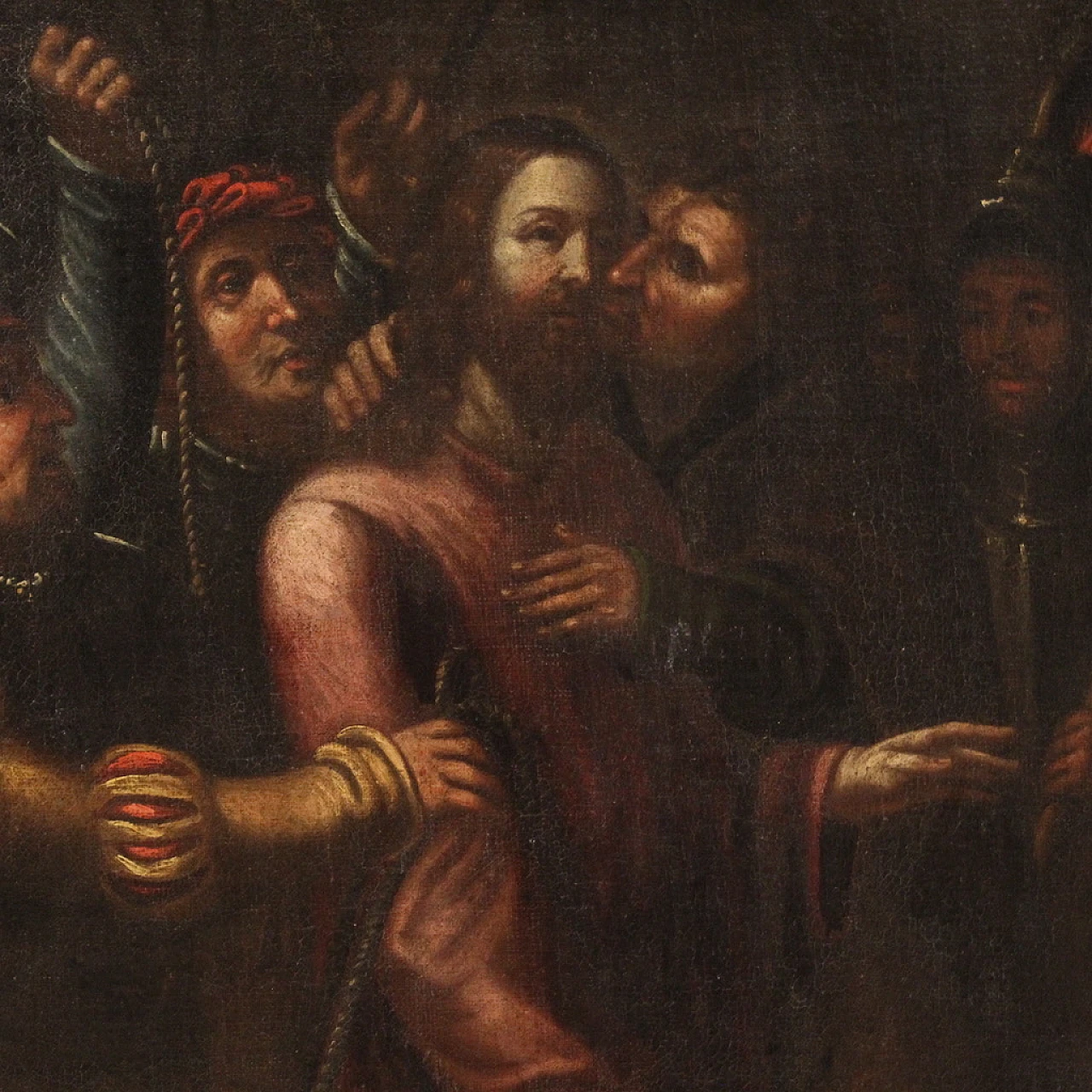 Capture of Christ, oil painting on canvas, second half of 17th century 5