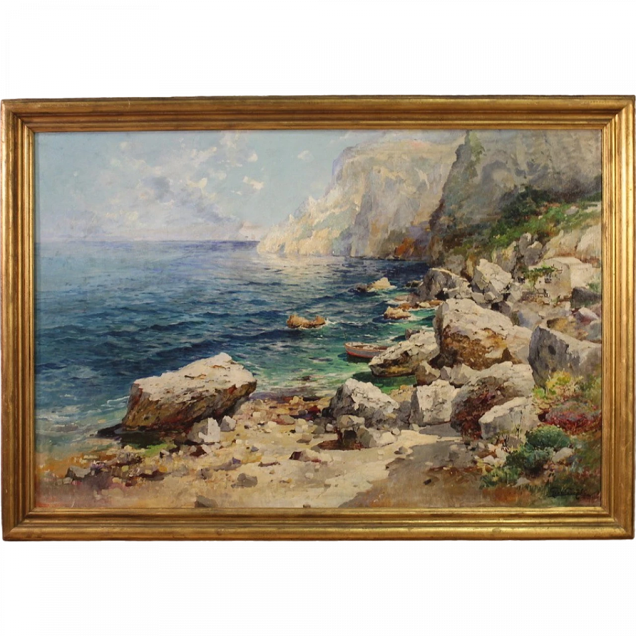 Landscape signed Felice Giordano, oil on canvas, 1920s 16