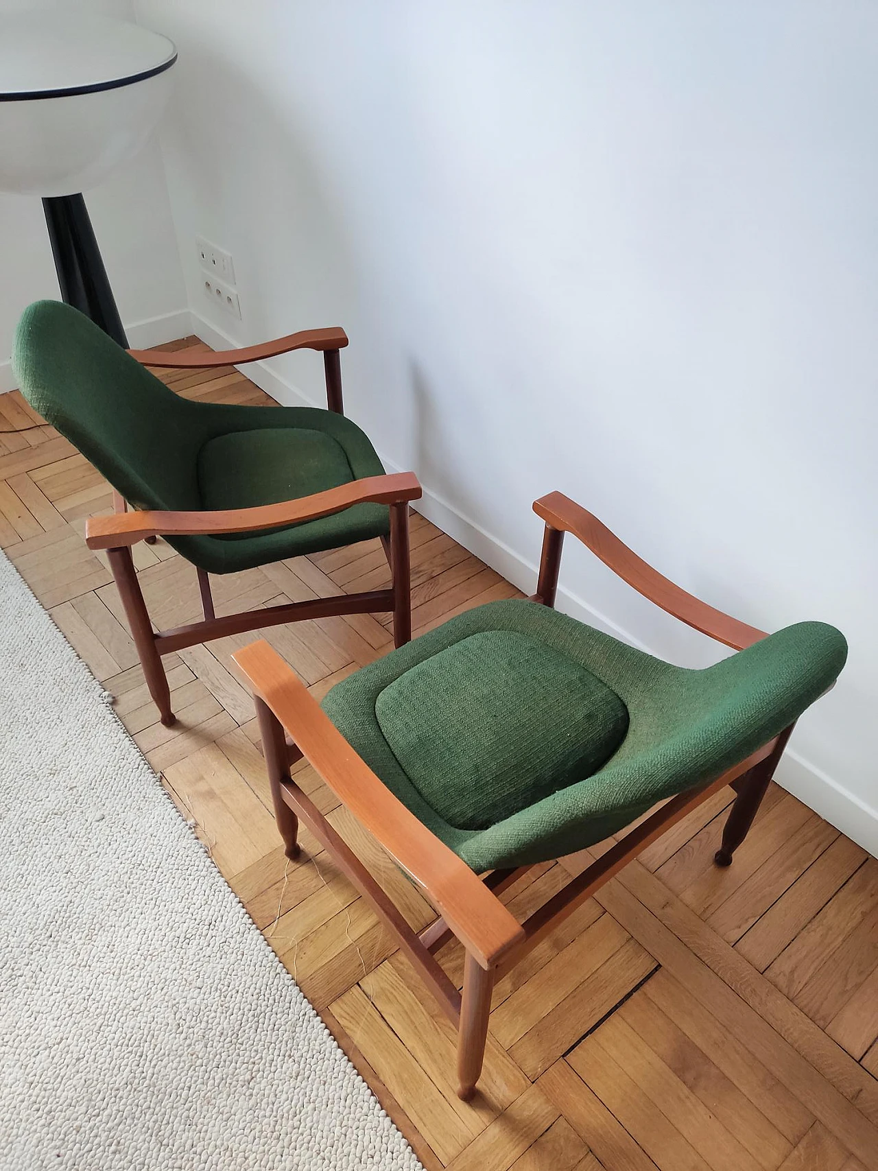 Pair of wooden Tiki Arm chairs by Busnelli, 1960s 8