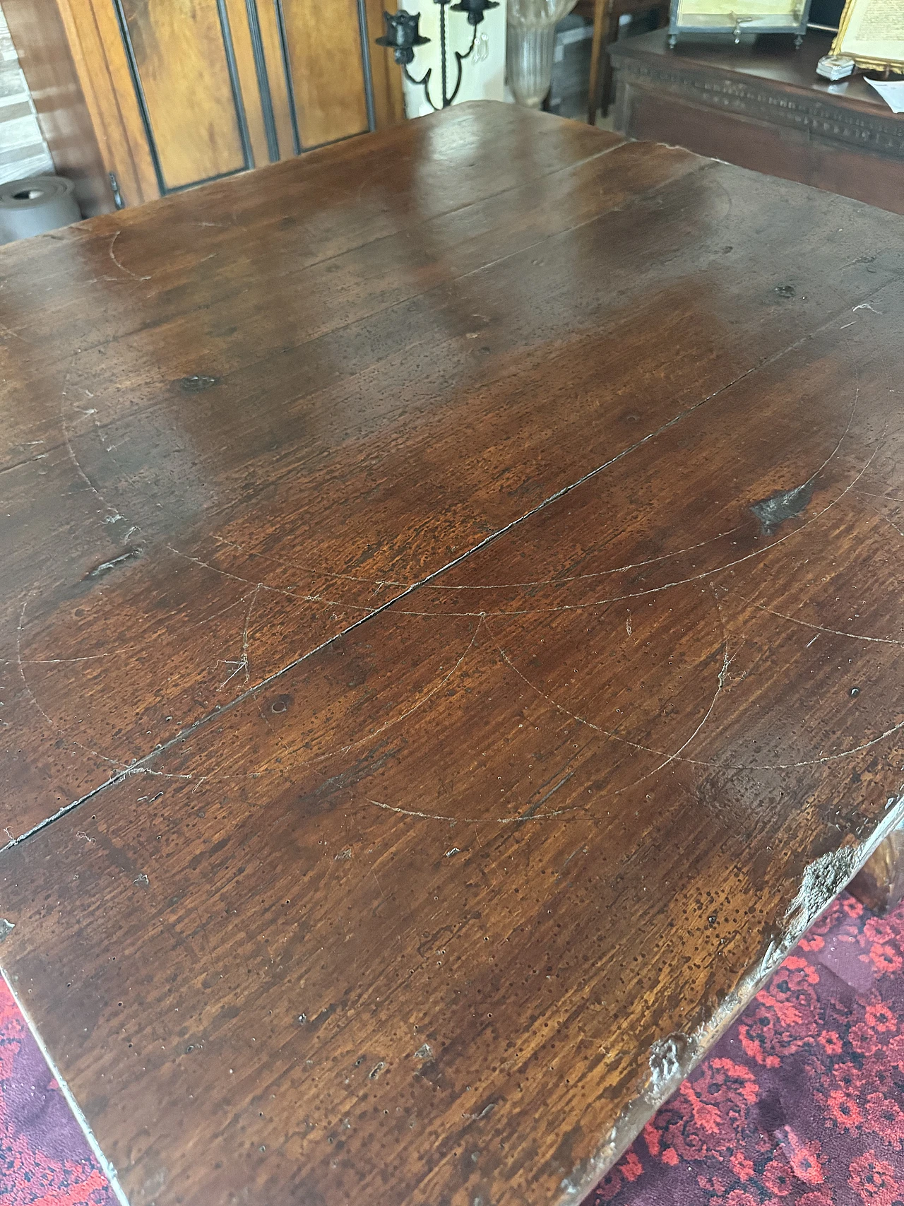 Trestle table in walnut & chestnut wood, 17th century 8