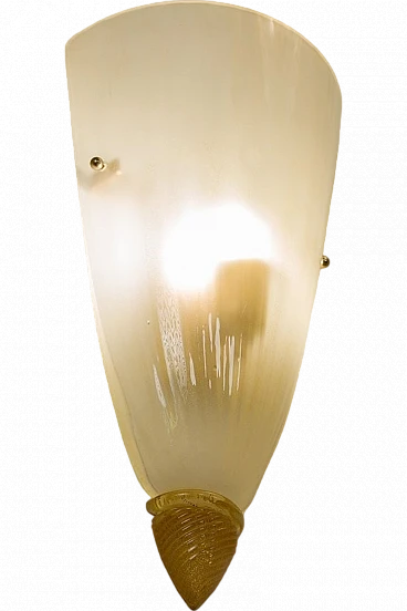 Murano glass wall sconce with gold leaf decoration, 1960s