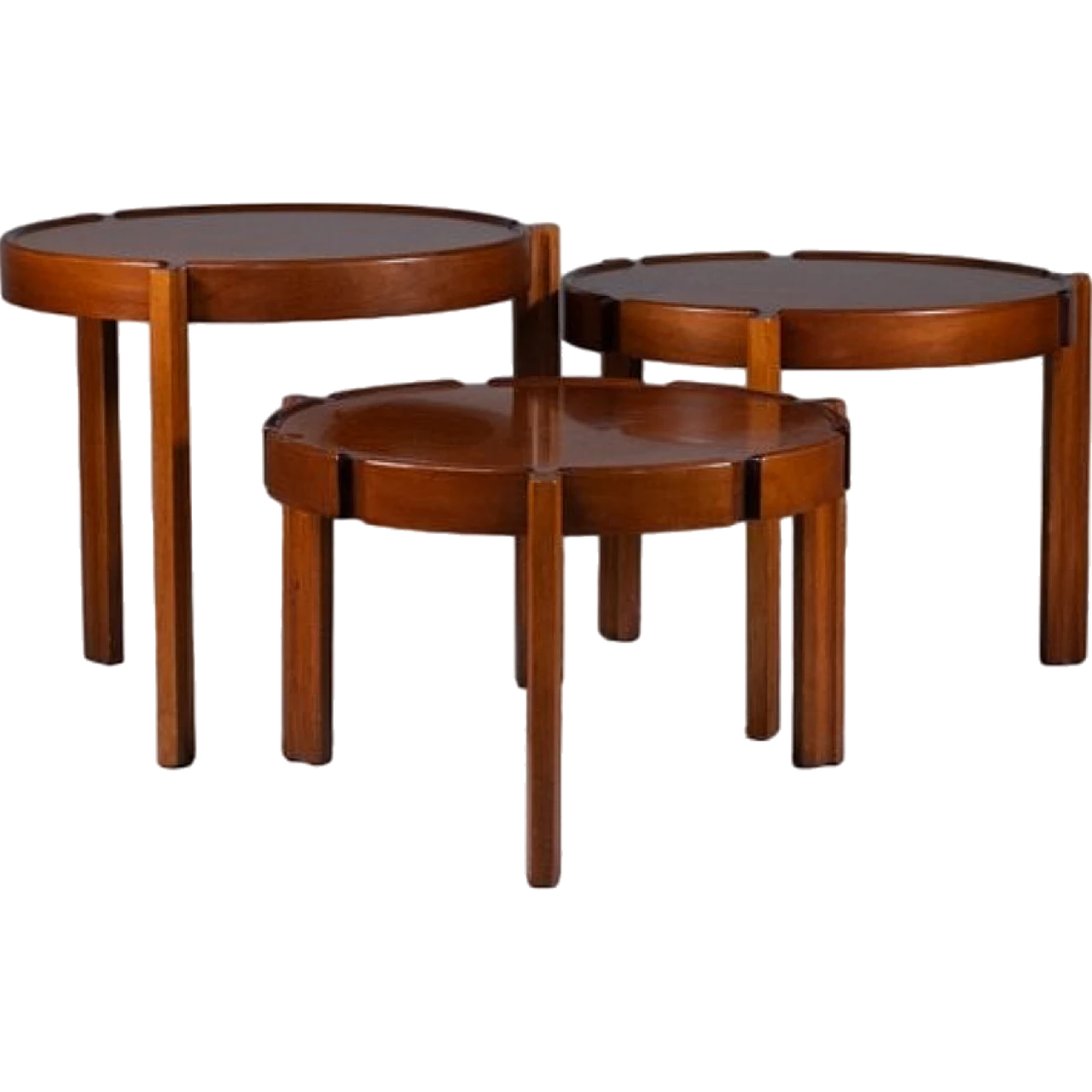 3 Interlocking wooden coffee tables, 1950s 17