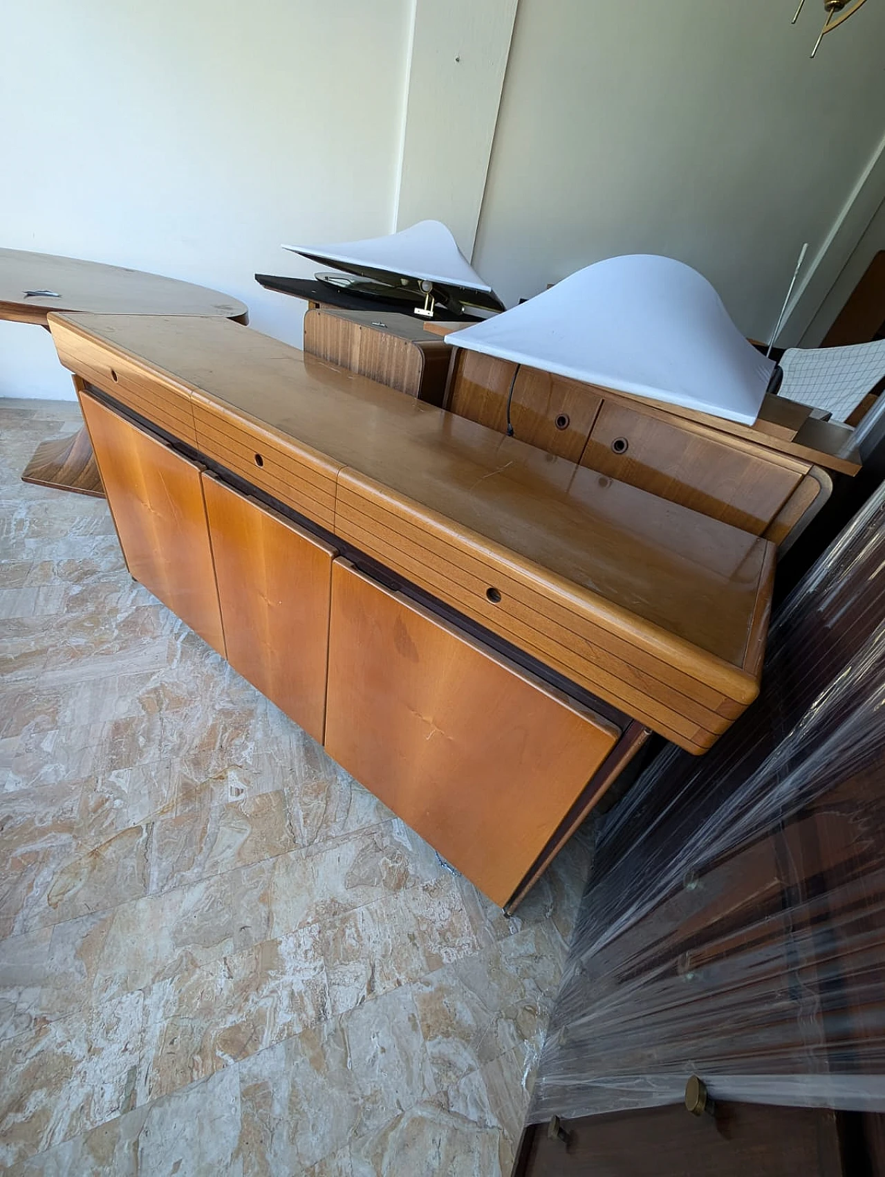 Sideboard in cherry, oak & eboony in the style of Maxalto, 1970s 2