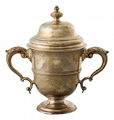 George II Silver Cup with scroll sockets with curls, 18th century