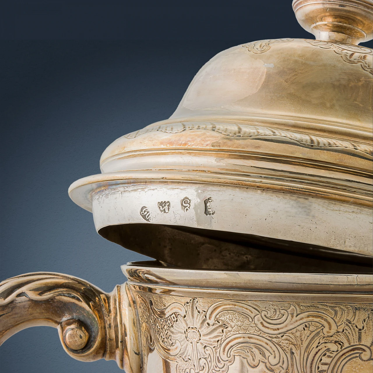 George II Silver Cup with scroll sockets with curls, 18th century 7