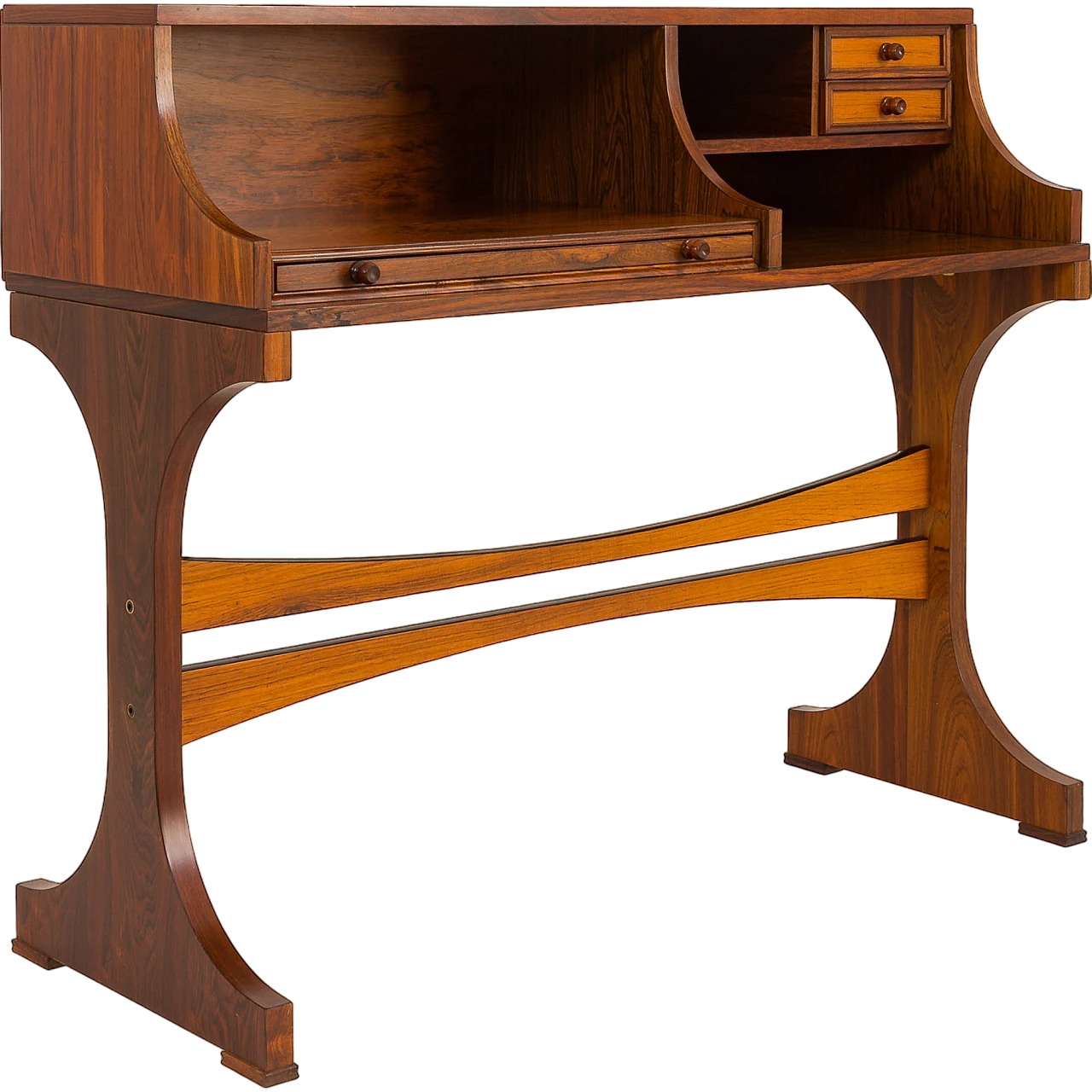 Rosewood desk in the style of Gianfranco Frattini, 1960s 3