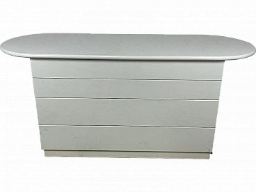 White lacquered wood chest of drawers, 1980s