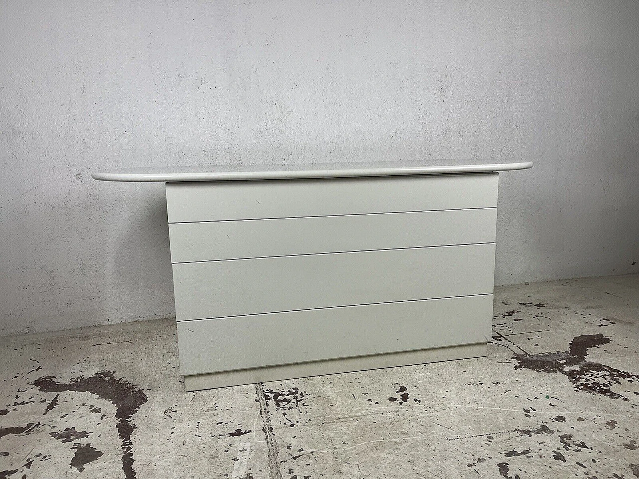 White lacquered wood chest of drawers, 1980s 6