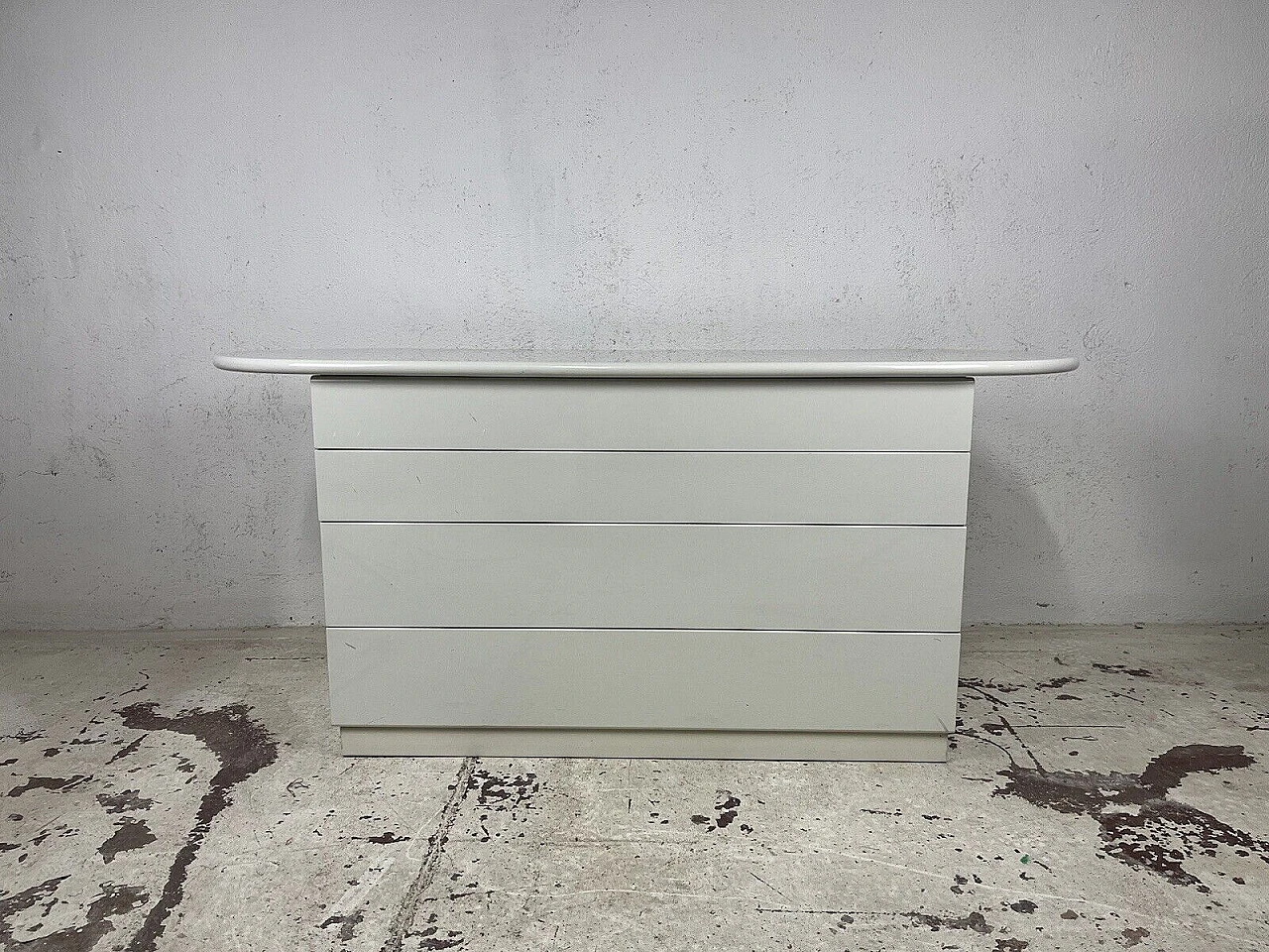 White lacquered wood chest of drawers, 1980s 12