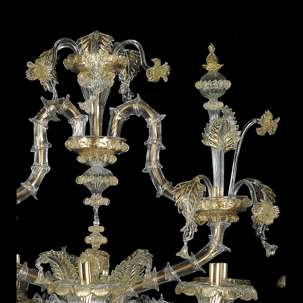 Murano glass boat chandelier, 1920s 4