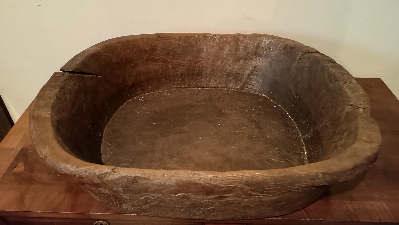 Solid elm kneading bowl, 19th century 7