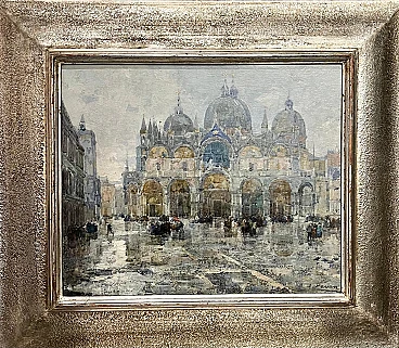 Angelo Pavan, Basilica of San Marco, oil painting on panel