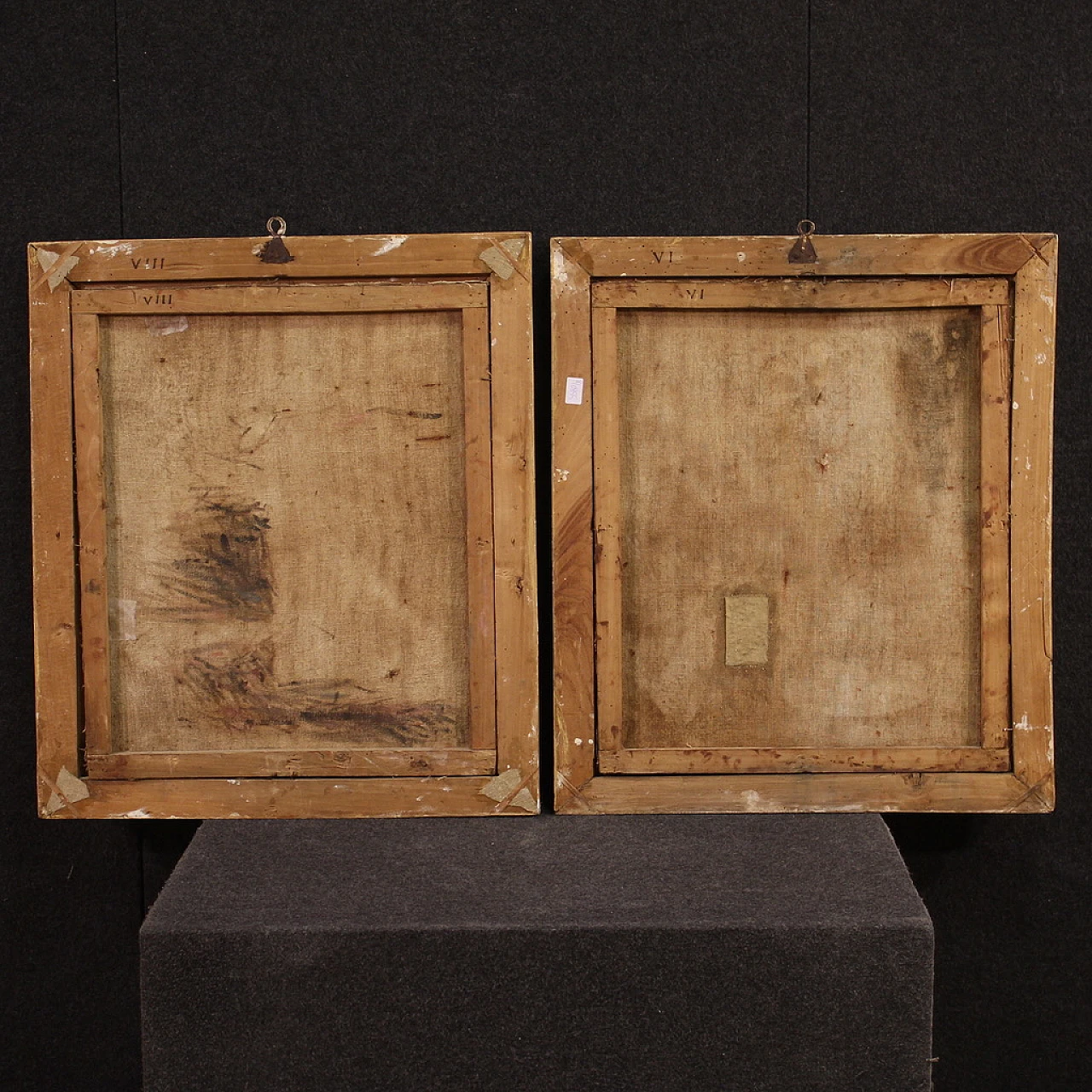 Pair of paintings of popular characters, oil on cavas, 18th century 10