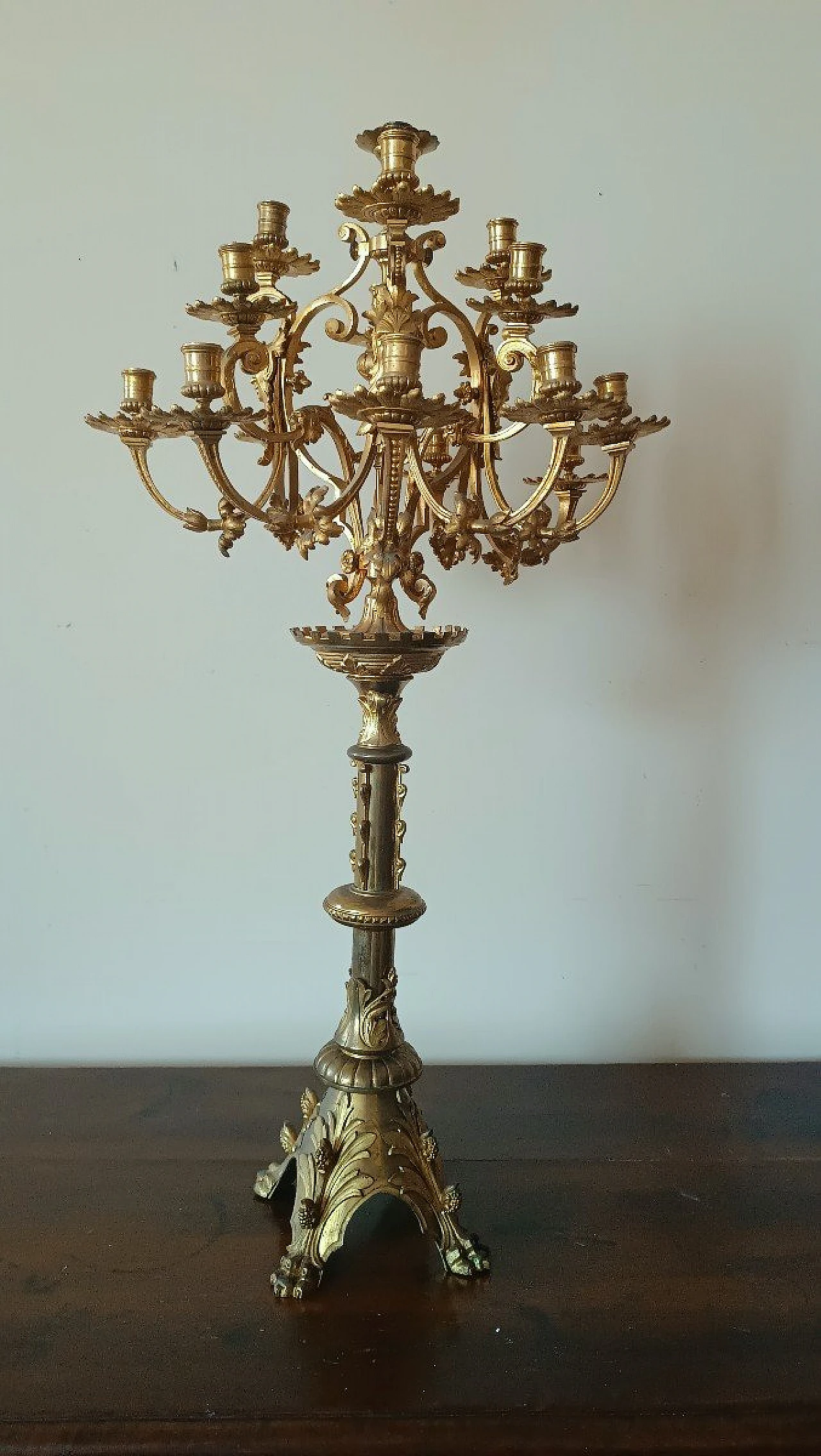 Gilt bronze fifteen-light candelabrum, second half of the 19th century 1