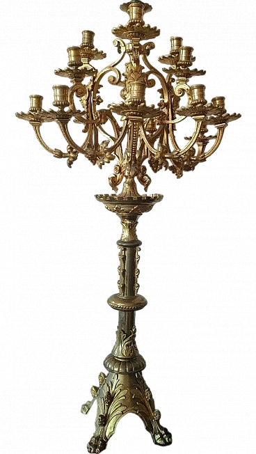 Gilt bronze fifteen-light candelabrum, second half of the 19th century