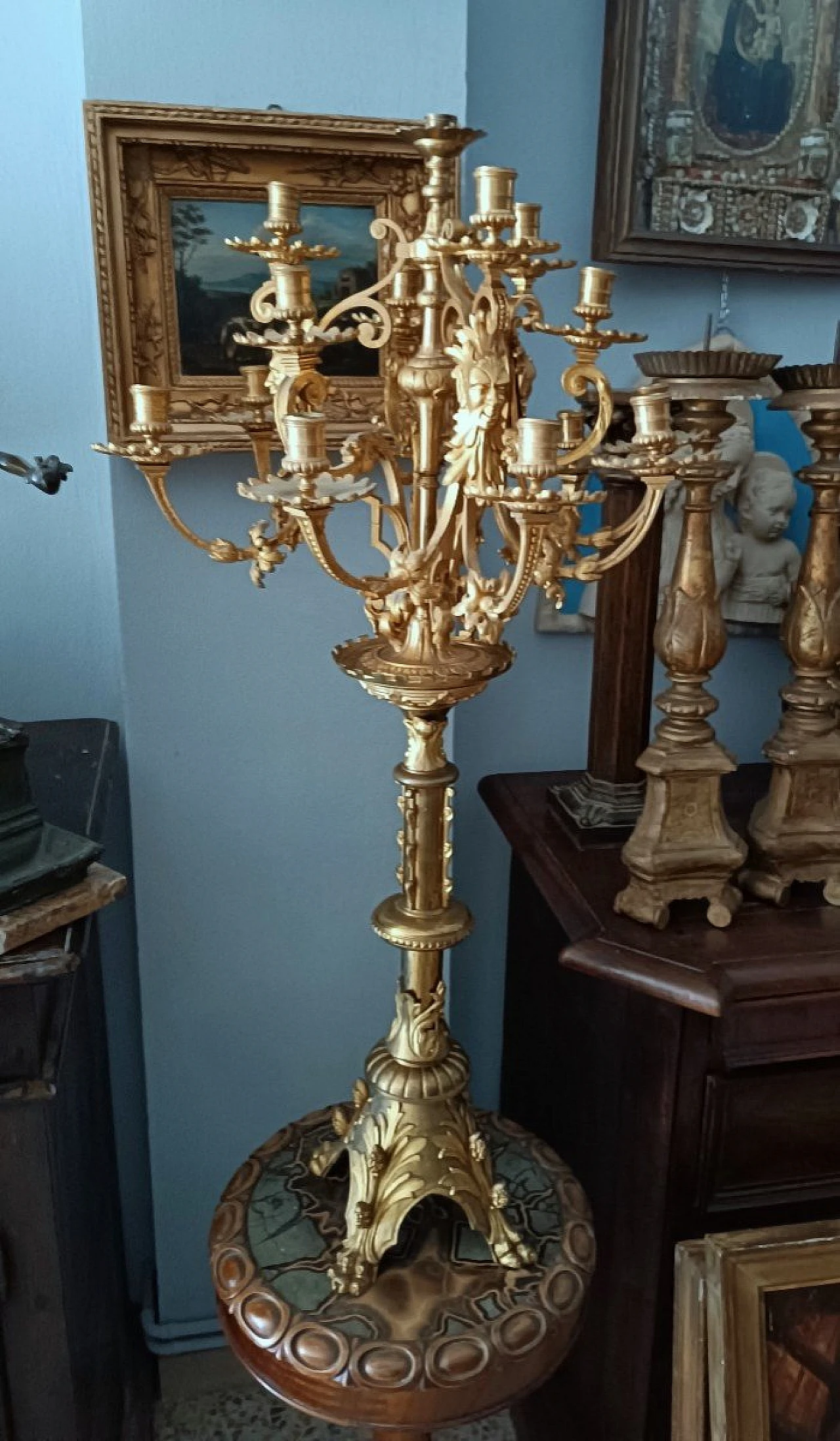 Gilt bronze fifteen-light candelabrum, second half of the 19th century 13